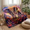Fantasy Elephants with Mandalas Theme Blanket Lightweight Warm Flannel Blanket Decorative Throw Blanket for Home Decoration