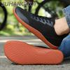 Man Wide-toed Shoes Breathable Mesh Walking Shoes Lace Up Men Lightweight Sneakers Flats Soft Zero Drop Sole Wider Toe Sneakes