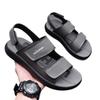 Men's Leather Sandals 2025 Summer Commuter Outdoor Casual Anti-slip Flip-flops Male Fashion Solid Color Designer Sandals Man