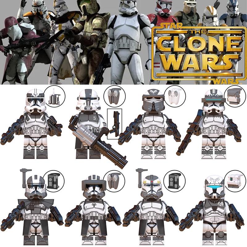 Wm6128 Série TV Film Clone Trooper Équipe Wolf Soldat en Armure Lourde Pilote Blocs de Construction Figurine Sac