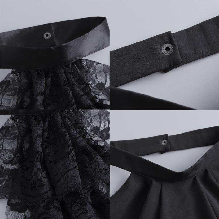 Lace Jabot Collar Victorian Theme Party Neckwear Cosplay Accessory Collar for Halloween Teaparty Dressingup Neckpiece