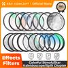 K F CONCEPT Effects Filters Kaleidoscope Prism/Spiral Halo/Split Diopter/Motion Blur/4 6 8 Points Camera Lens Filter Photography 6