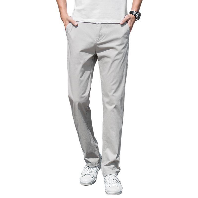 Men's Trendy Wide-Leg Loose Straight Solid Color Casual Pants, Large Size, Stretchable for All Seasons
