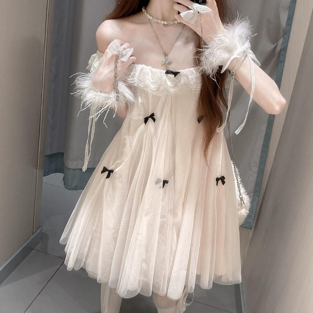 Huge good-looking fairy tulle princess doll dress small French beautiful sleeveless women's dress