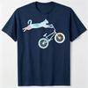 Gradient Watercolor Cat Riding BMX Bike Graphic T Shirt Premium Soft Cotton Short Sleeve Unisex Street Casual Animal Print Tee