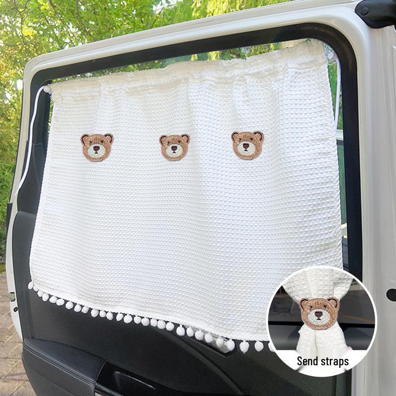 

Cartoon Car Sunshade Curtain: Baby Sun Protection, Heat Insulation, Interior Light Blocker