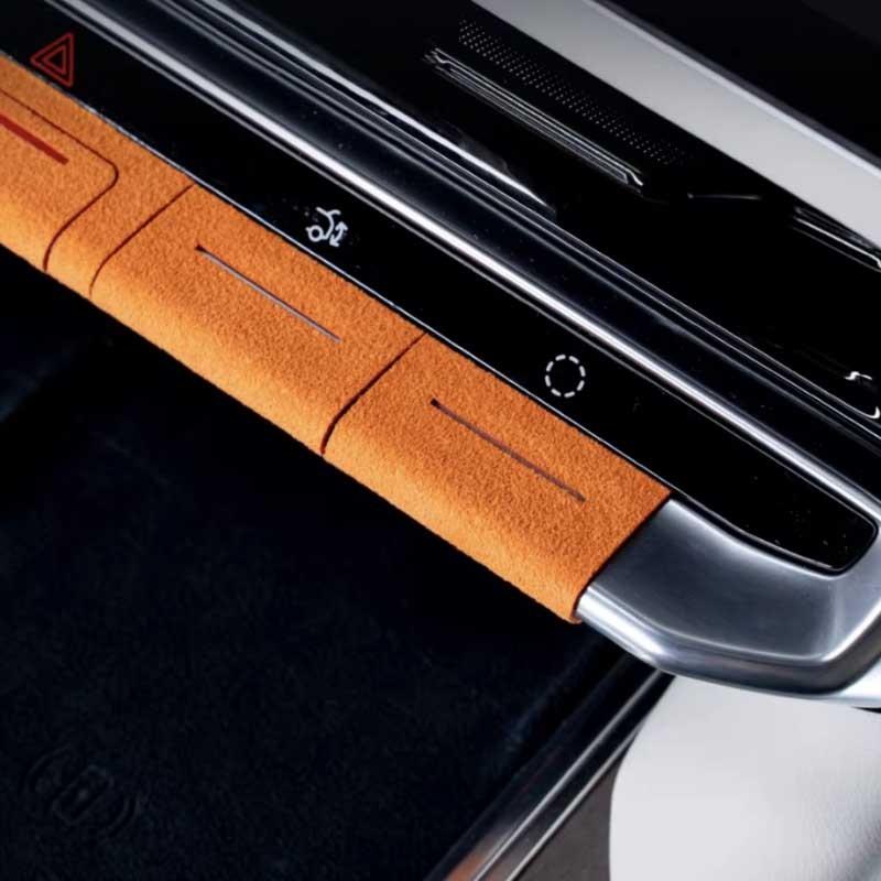 For Zeekr 9X 2025 2026 Suede Buttons Decorative Stickers Under Screen Interior Styling Modified Accessories
