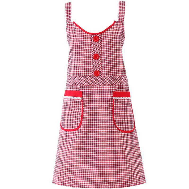 Women's Breathable Cotton Lapel Waistcoat Apron - Cute, Anti-Oil Kitchen Fashion