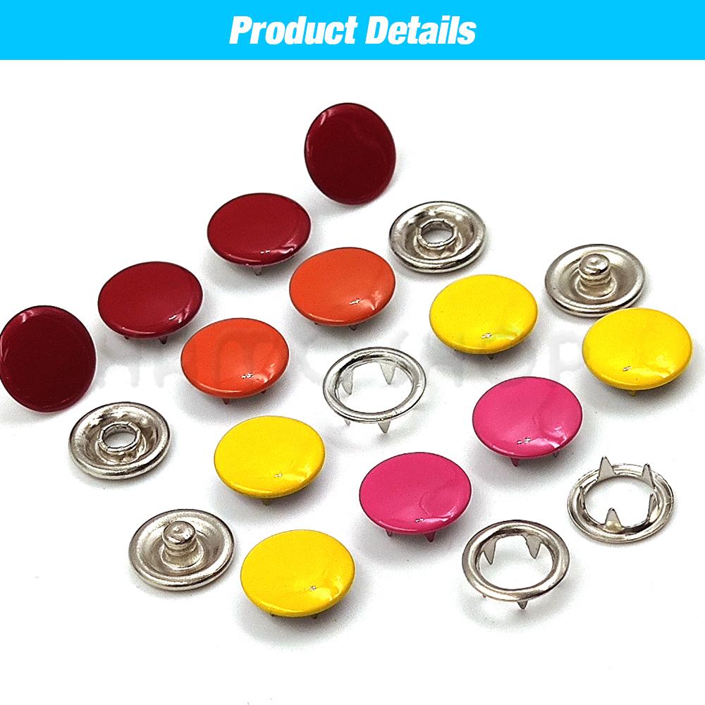 50-100Pcs Metal Prong Snap Button Hollow/Solid Press Prong Ring Button Studs Fasteners For Clothes Garment Sewing Bags Shoes