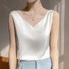 Fashion Women V-Neck Casual Sleeveless Pearl Camis Vest Solid Loose Tops
