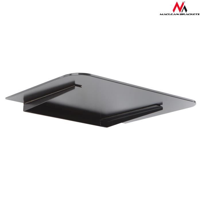 Support pour équipement RTV - Maclean - MC-738 - Verre trempé - Charge max 10 kg - Noir