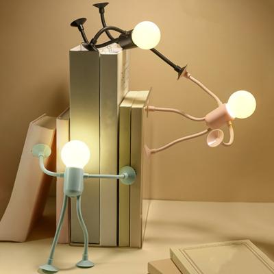Night Light Creative Shape-Shifting Lighting Adjustable Arm Night Lamp Suction Cup Mini Decorative Lamp for Desk Decor