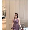 Summer French Vacation Wind Polka Dot Skirt Fat MM Cover Belly and Thin Skirt Large Size Women's Clothing Neck Suspender Dress
