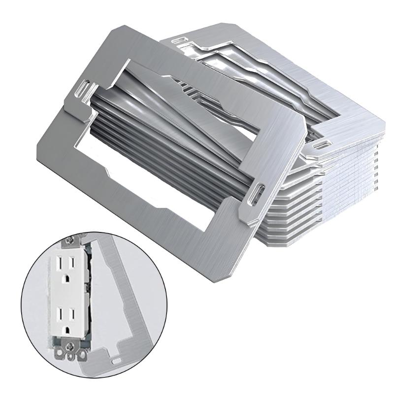 10Pcs Stainless Steel Electrical Outlet Leveling Shims Metal Outlet Spacers Receptacle Spacer Shims Leveler Enduring