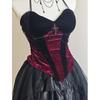 Halloween Duchess cos suit dark goth suspender skirt Lolita trailing skirt