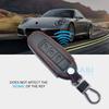 Leather Car Key Cover Bag For Porsche Macan Cayenne Panamera 911 Boxster Cayman 718 Smart Remote Control Fobs Shell Protector Case
