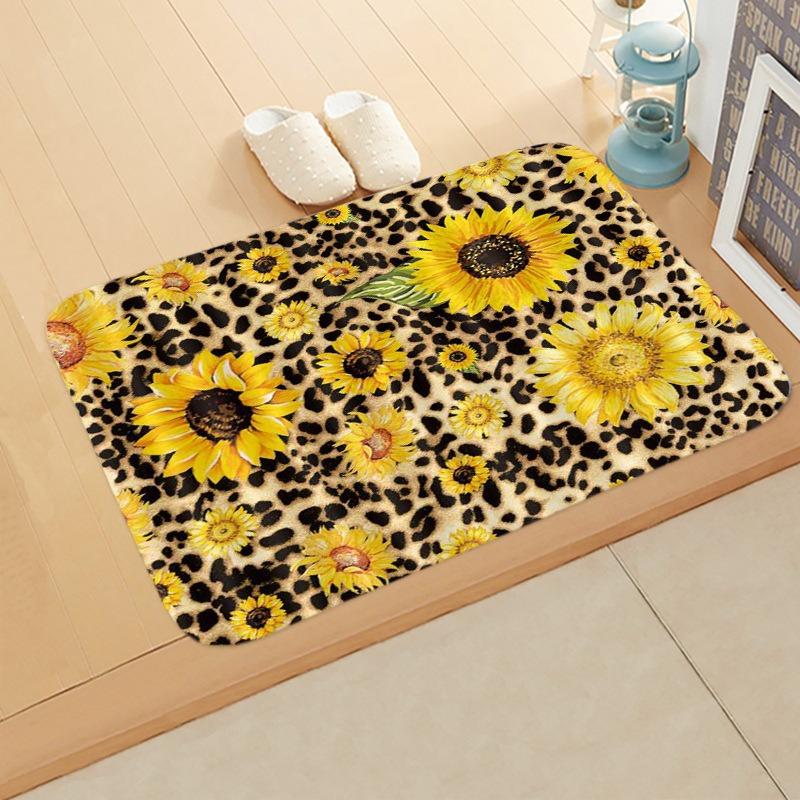 Sunflower Entrance Welcome Door Mat Flowers Bedroom Bedside Decor Carpet Non-slip Bathroom Kitchen Foot Rugs for Indoor Home