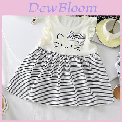 Childrens Cartoon Hello Kitty Print Summer Dress With Cotton Material For Girl Teenagers