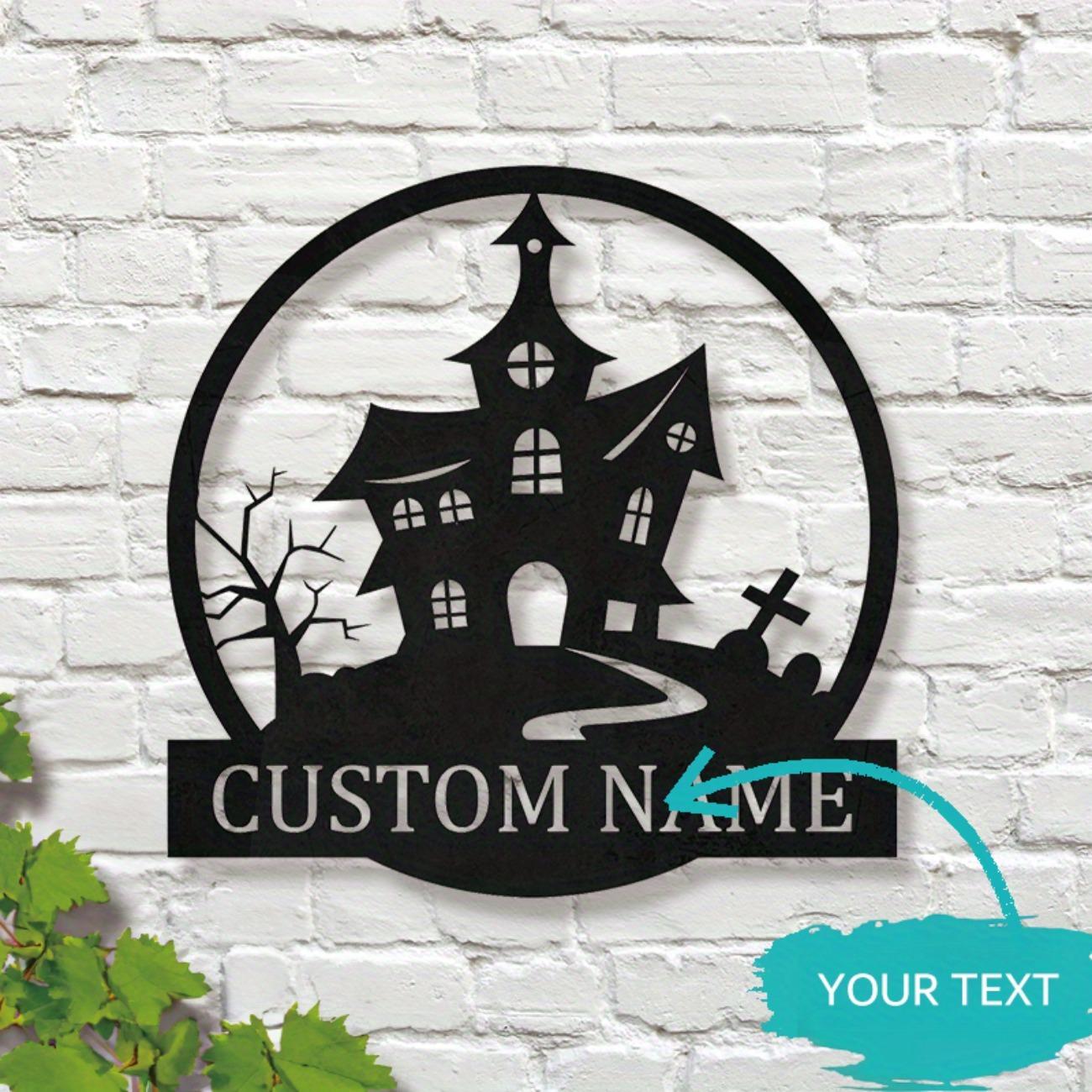 

Personalized Family Name Tree Retro Metal Sign Vintage Castle Wall Art Home Decor Housewarming Gift S чёрный
