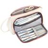 Cute Pencil Box Bag Big Storage Canvas Pencil Case with Pen Slot Mesh Pocket Stationery Organizer Makeup Brush Tool Pouch Gift for Student Children