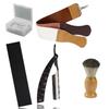 RIRON Wood Handle Men Shaving Tools Hair Razor Stainless Steel Straight Razor
