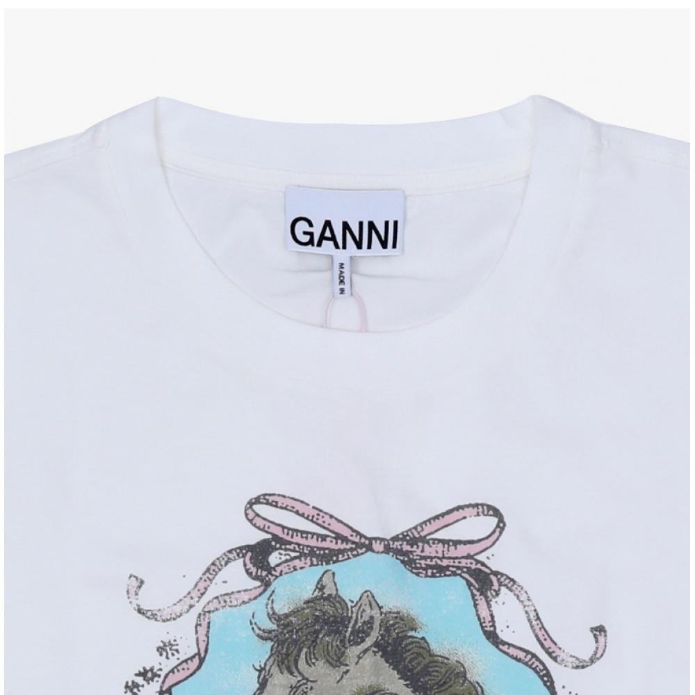 Ganni Women Pony Logo Baby FiT T shirT A1050220
