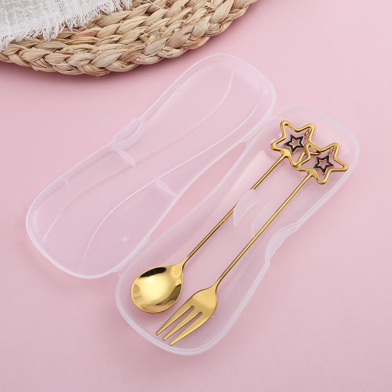abay Stainless Steel Star & Heart Pendant Stirring Spoons Set