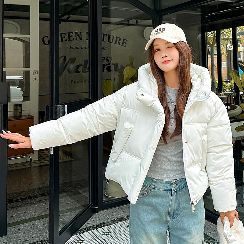 Down Cotton Jacket Women's 2025 Winter New Korean Version of Hooded Thickened Warm Puff Short Bread Jacket
