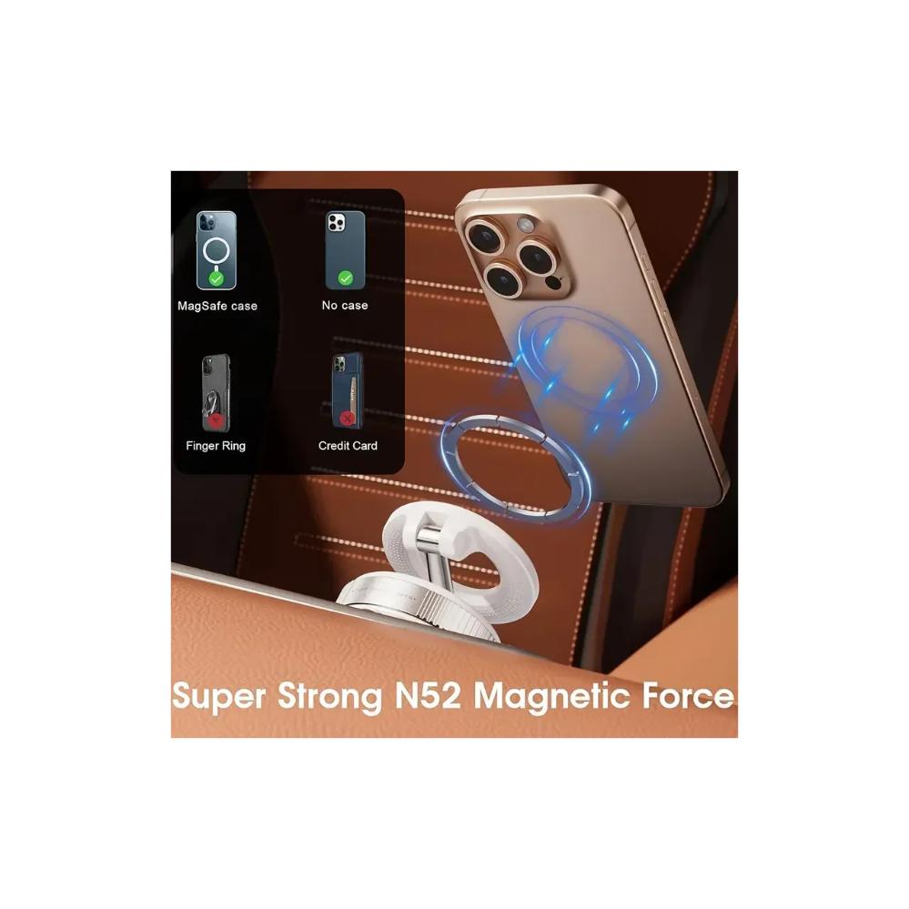 Vacuum magnetic phone holder, Magsafe suction cup phone holder, 360 ° adjustable magnetic phone holder, pocket sized foldable