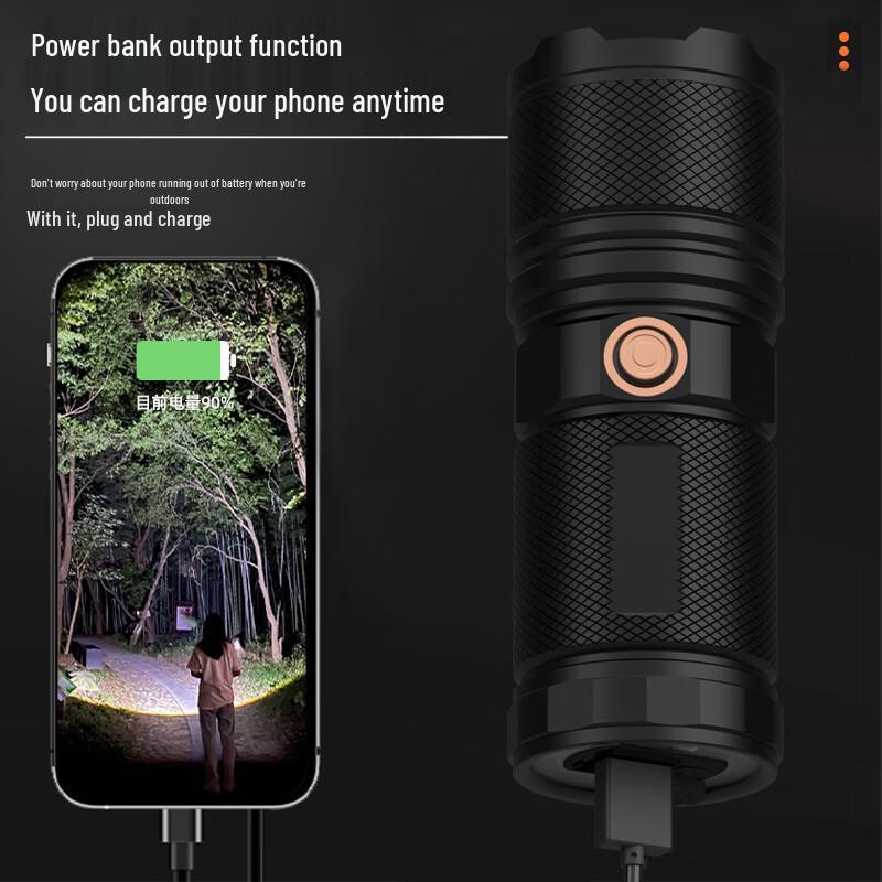 Li Shen Rechargeable Zoom Flashlight