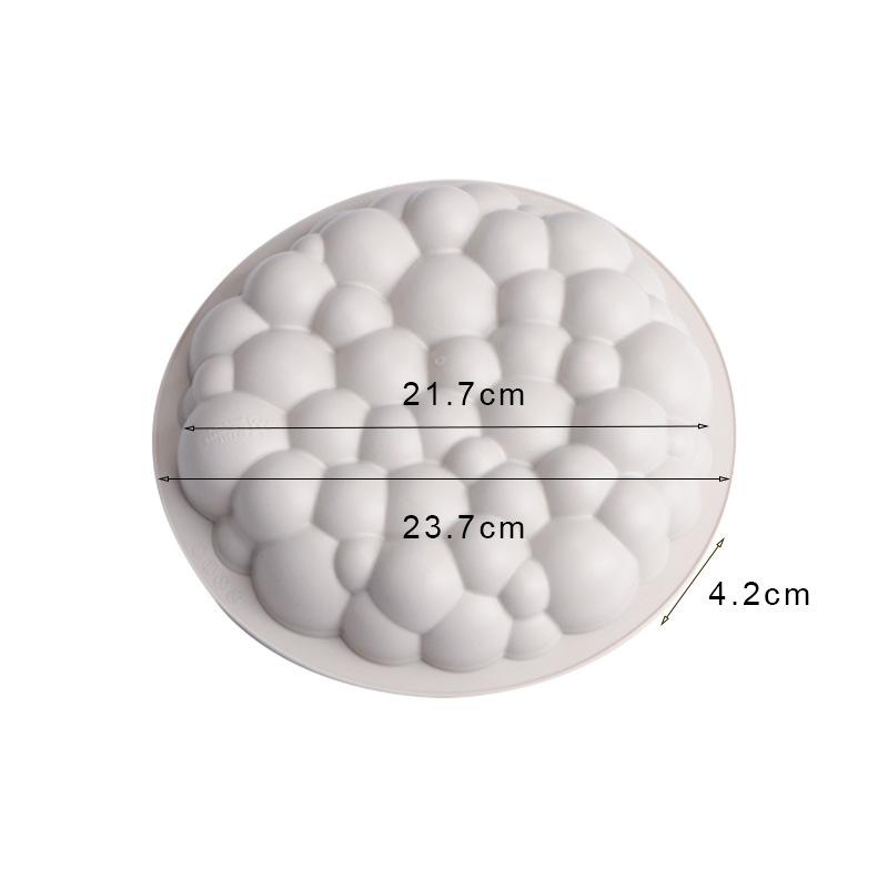 1 ks Trojrozměrná kulatá mračno příznivá mračno francouzská pěna silikonová forma na dort, forma na pudink želé, potřeby na pečení