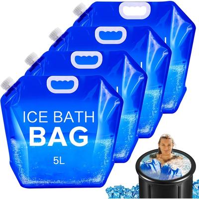 4 Pack Ice Bath Bags Reusable, Large Capacity Cold Plunge Ice Bath Accessories, Portable Bathtub Freezer Water Bags for Ice Baths At Home