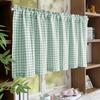 Rideau court en tissu à carreaux style frais adapté pour les armoires, les salons, les cuisines, les fenêtres, la décoration quotidienne de la maison 1/2 PIÈCES