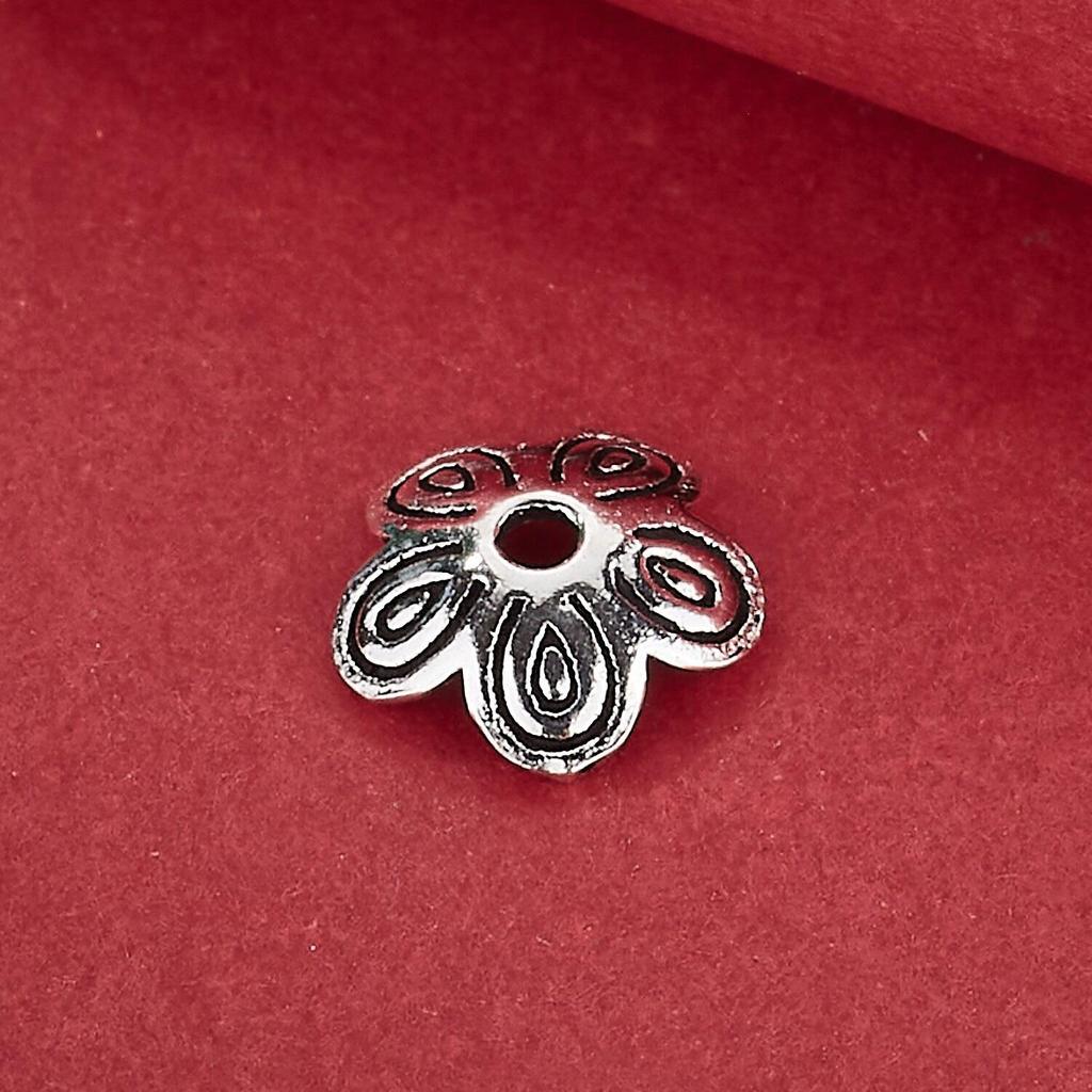 Silver S925 Five-Petal Flower Spacer: DIY Sterling Silver Bracelet Bead Base