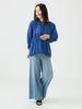 B:MING LIFE STORE by BEAMS Women's 2-Way Gathered Blouse (Sizes S-M) in Blue, Size S