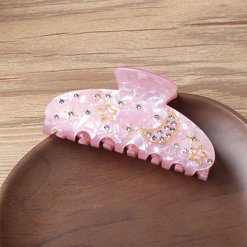 

1 шт. Новый акриловый зажим-краб Звезда Луна с дизайном пресноводных бриллиантов для элегантной прически пучок