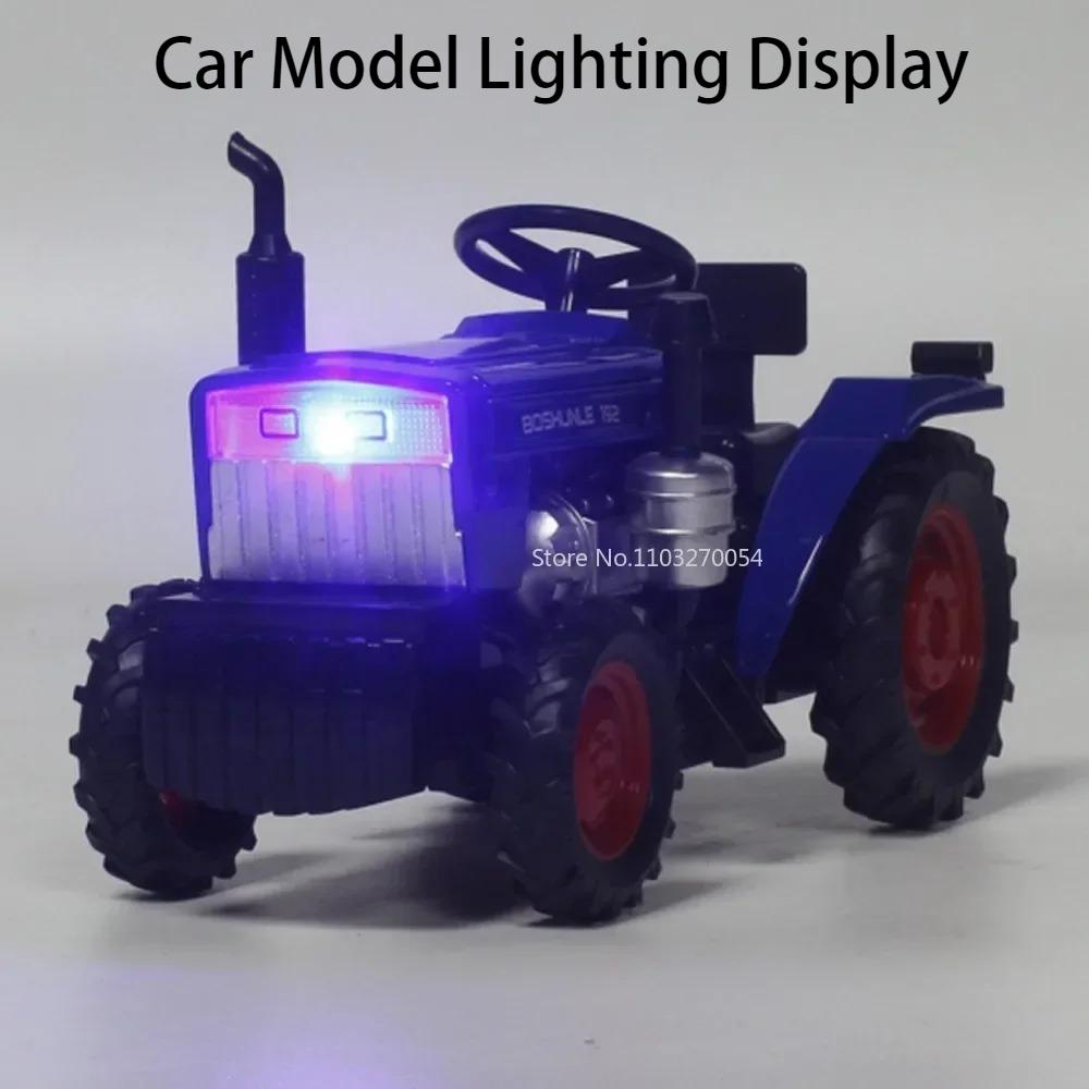 1/32 Simulation Tractor Toys Car Model Alloy Metal Body Agricultural Vehicle Pull Back Sound Light Function Toy Car For Boy Gift