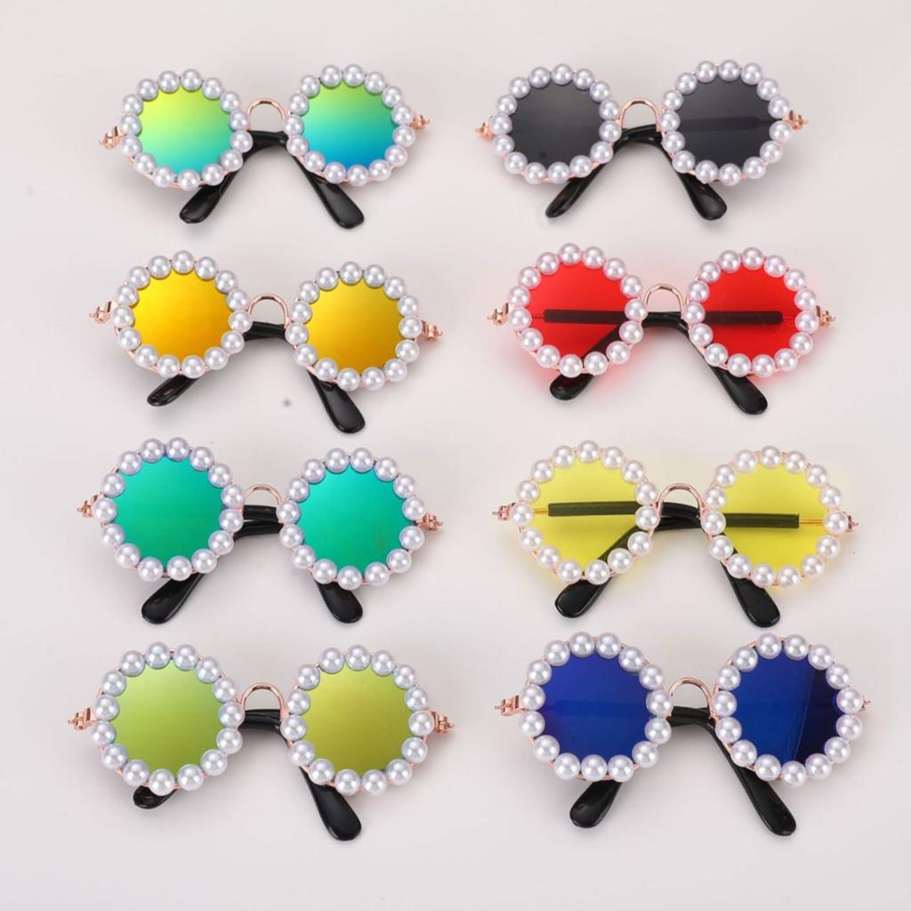 Pet Mini Sunglasses Pearls Colorful Glasses Dog Goggles Cute Sunglasses Photo Glasses Pet Goggles Pet Glasses