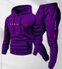 2025 Men's Pullover Hoodie and Jogger Set with Printed Logo