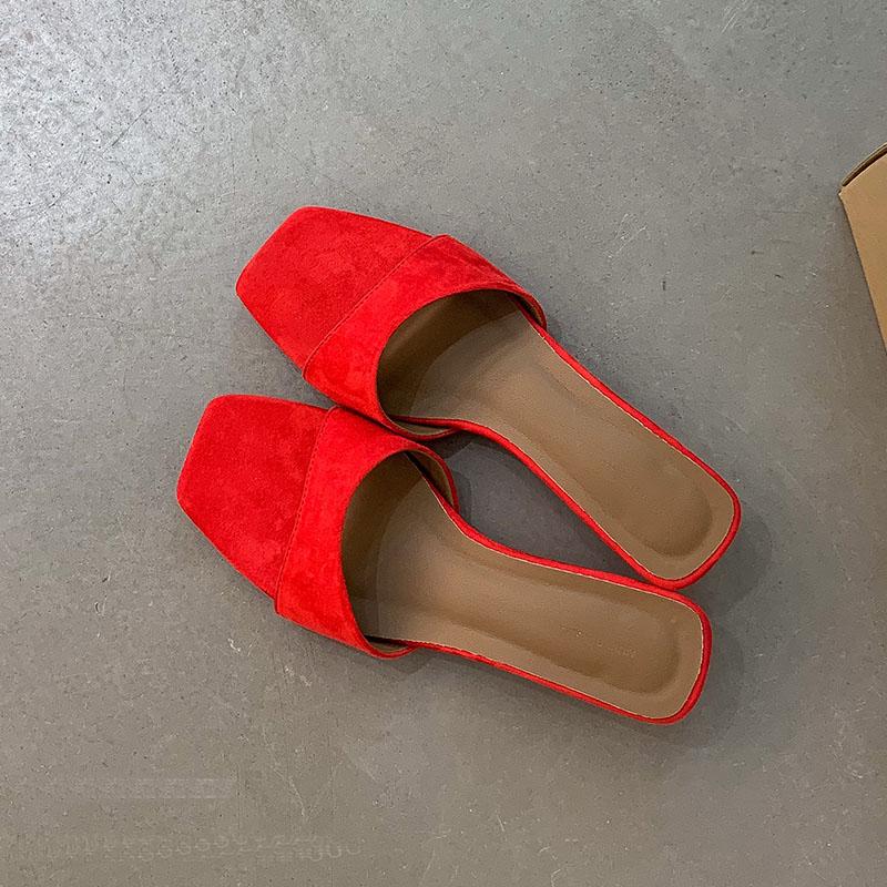 Fashion Fashion Square Toe Ladies Wedges Slippers Shoes New 2025 Summer Female Sandals Footwear Wedges Slides Slippers Shoes For Women