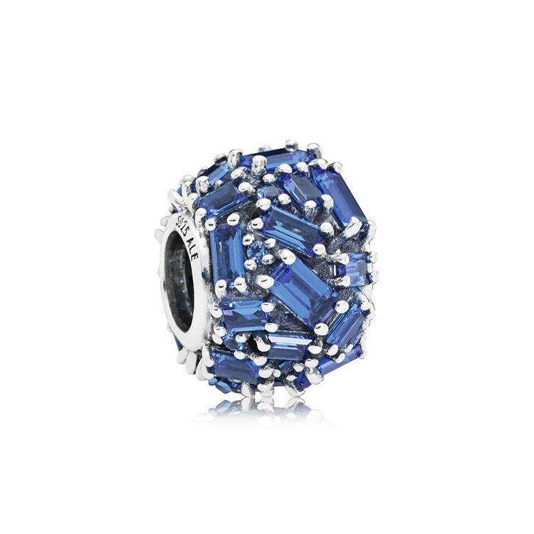 Pandora Elegant Ice Crystal 925 Silver Charm Unisex Jewelry Blue 797746NSBL Box,Blue