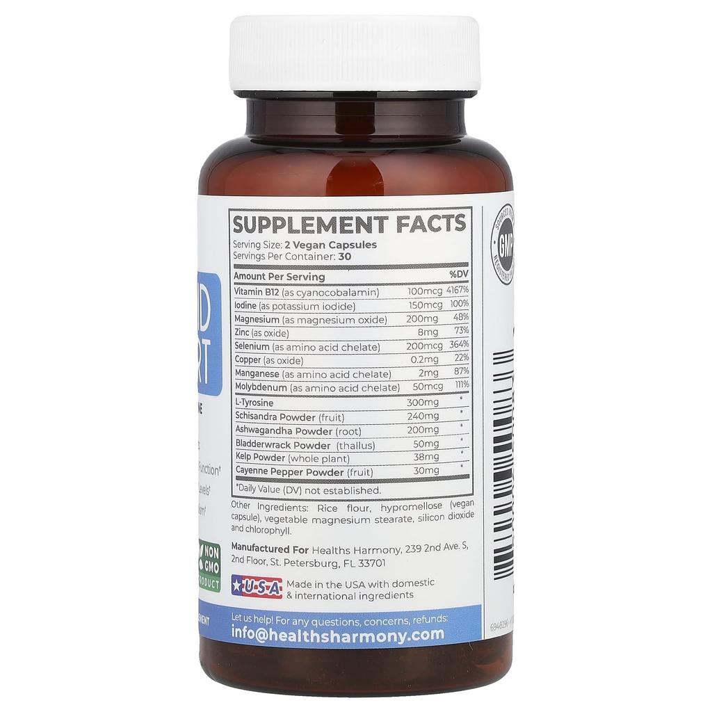 Thyroid Health Boosting Capsules with Natural Iodine, 60 Capsules