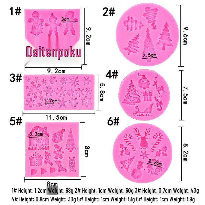 Christmas Snowflake Tree & Reindeer Fondant Cake Molds Set