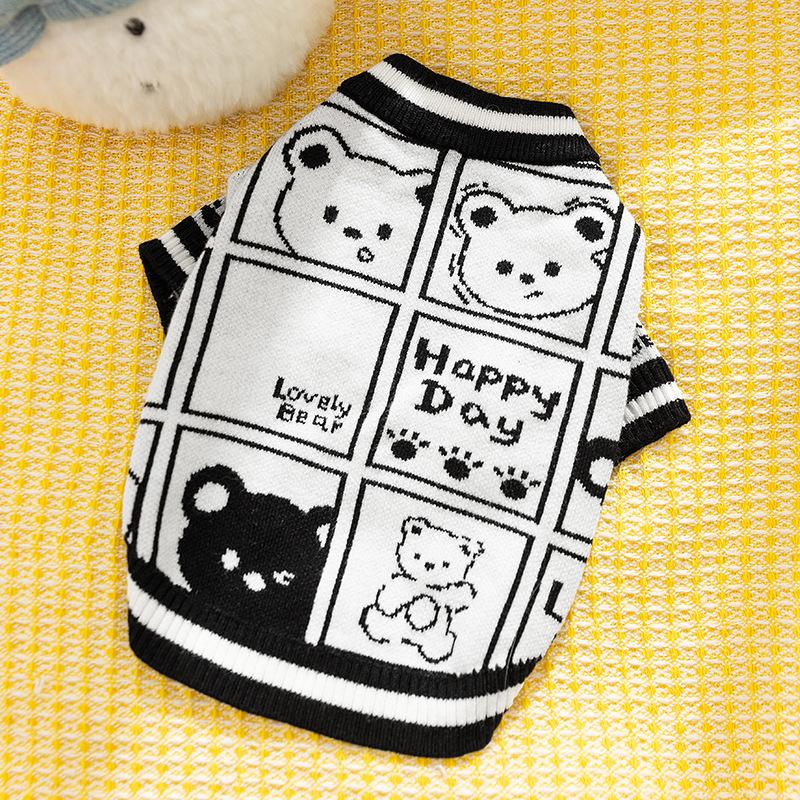 

Осенний вязаный свитер для собак, модная одежда для собак, милые принты, свитера для щенков, теплые свитера для кошек, костюмы для домашних животных, товары для собак чихуахуа L