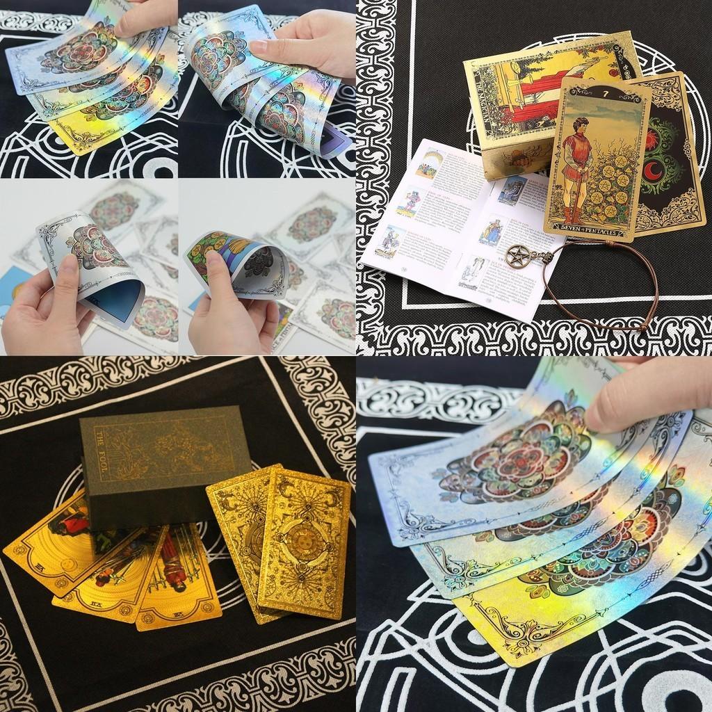 New Arrival Tarot Cards With Gold Foil Waterproof Plastic Pvc Playing Cards For Tabletop Games