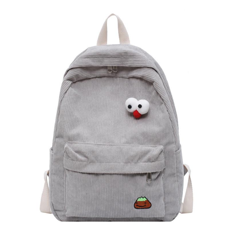 Velvet Student Backpack With Zipper Closure And Inner Pouch For High School And College Daily Use