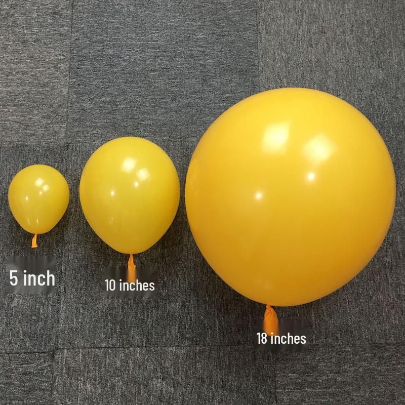Lemon Yellow Round Latex Balloons Set - 5 , 10 , & 18 for Decor 5-inch Lemon Yellow 100 pcs