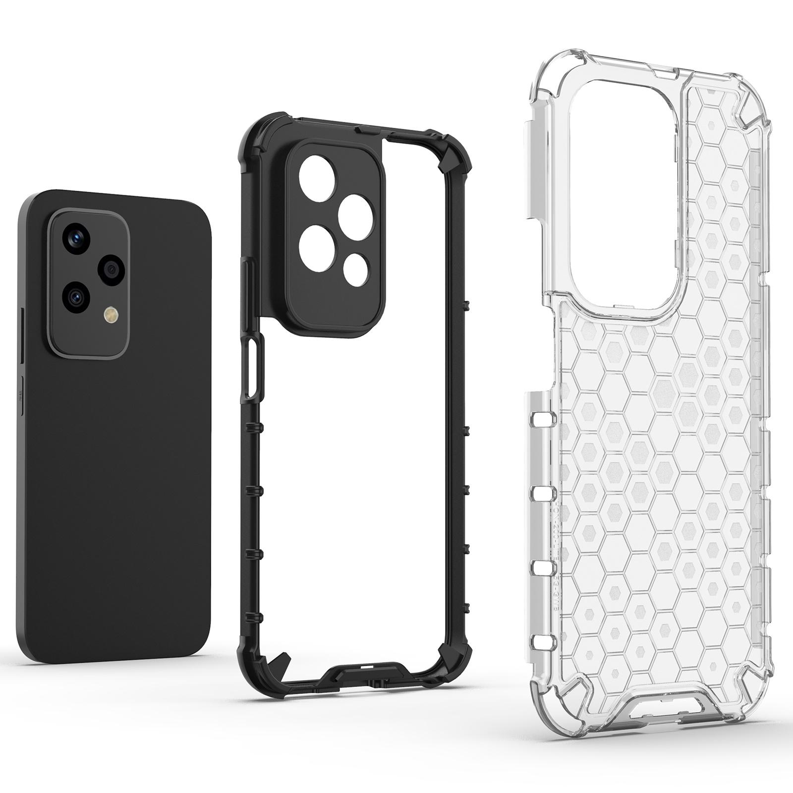 

For Honor 200 Lite Case Drop Protection Honeycomb PC+TPU Phone Cover Grey
