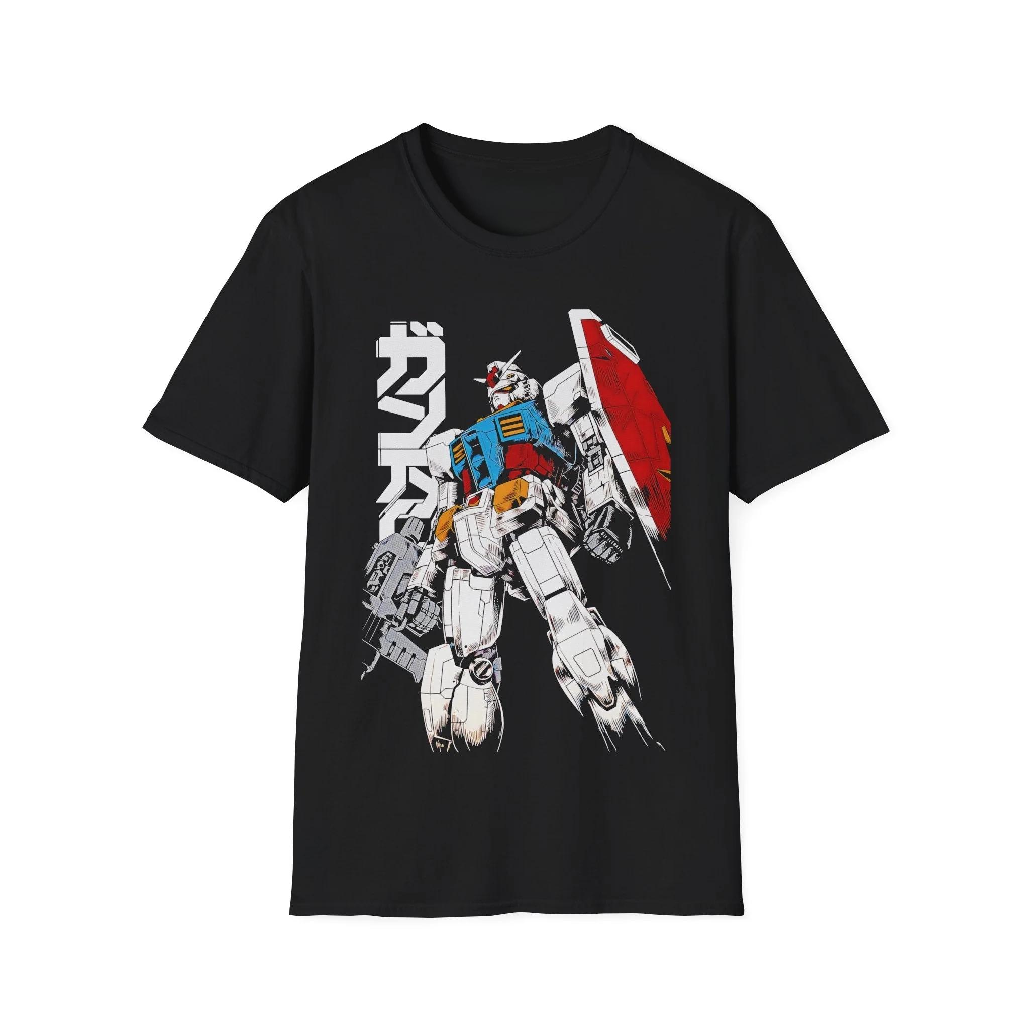 

Графическая футболка Mobile Suit Gundam 100% Хлопок Оверсайз унисекс Рубашка Y2k Унисекс Короткий рукав Круглый вырез Продажа Популярная Высокое качество 4XL