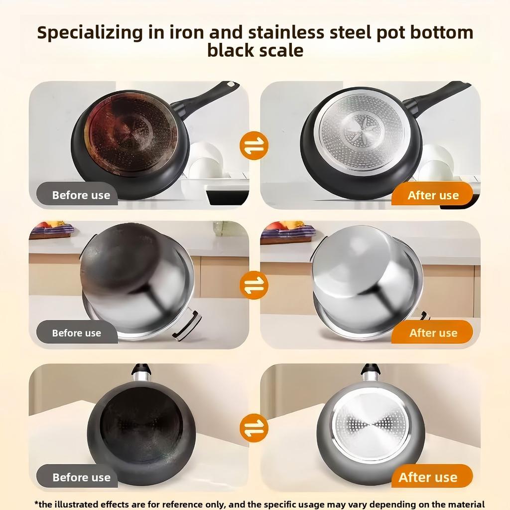 Kitchen Heavy-Duty Grease Remover Powerful Scrubber for Stubborn Grime Pot Bottom Cleaner for Black Algae Deposits